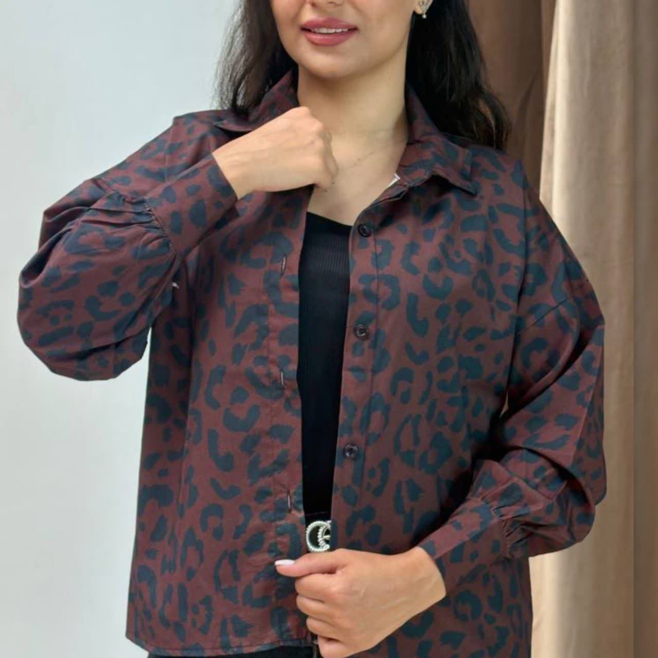 شومیز باکسی پلنگی